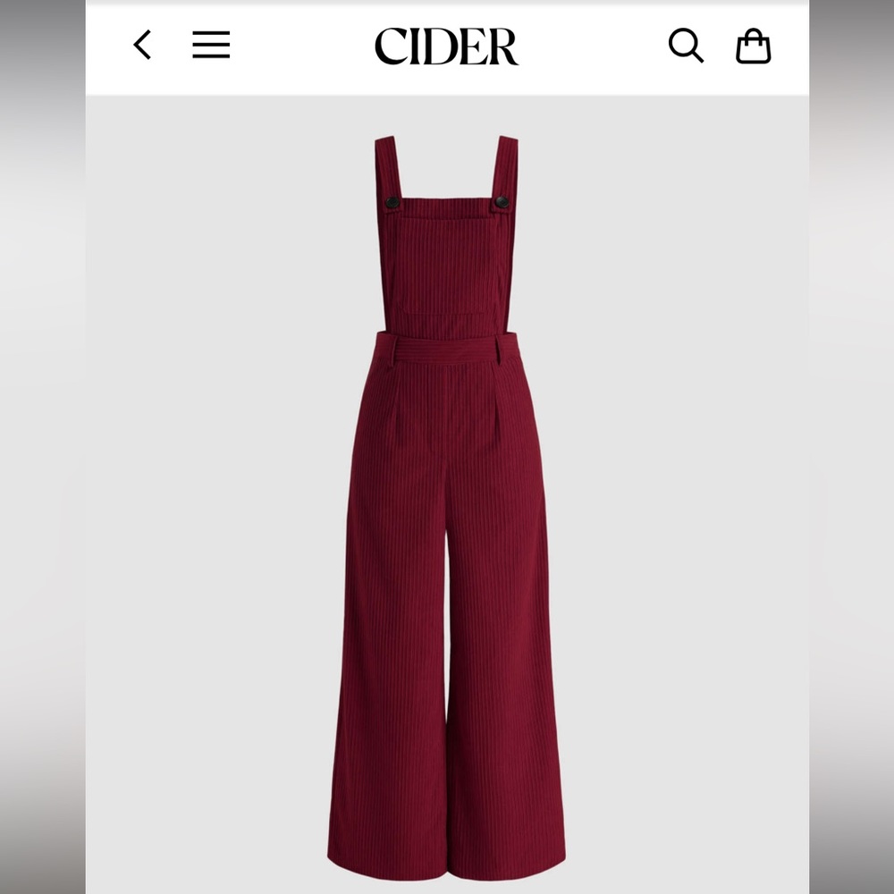 NWT- Burgundy Corduroy Overall Jumpsuit